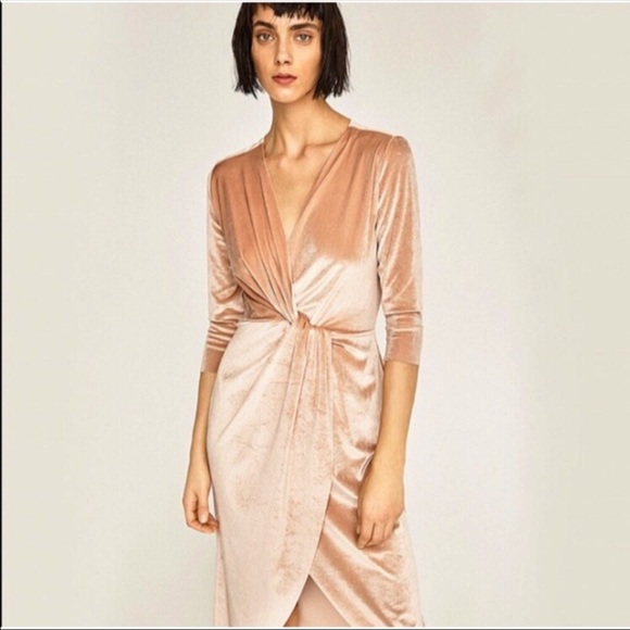 blush velvet dress